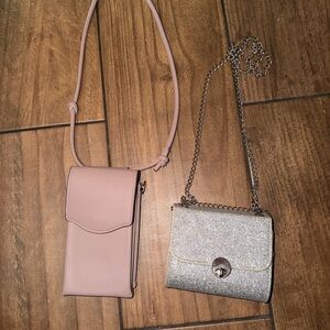 Elegant Pink and Silver Women's Bag Set
